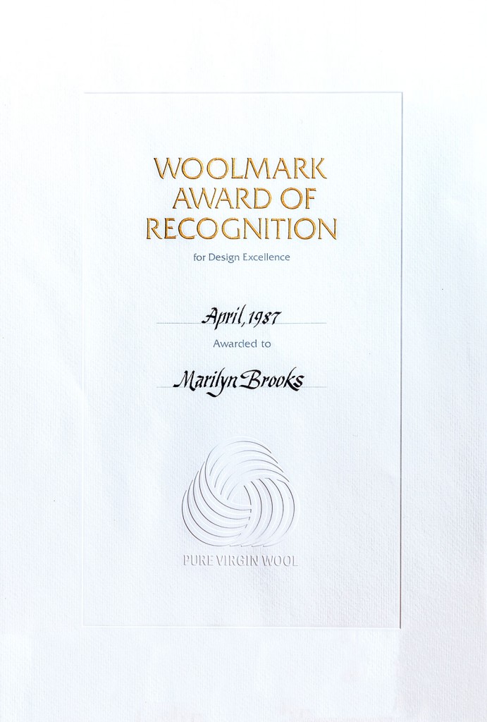 Woolmark Award of Recognition