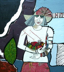 Mixed media 30" x 36" $1100 A Bird in the Hand