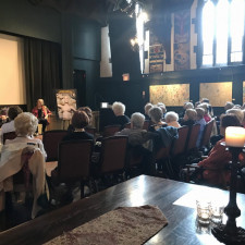 Full house at the Arts and Letters Club in Toronto during an authors' talk with Marilyn Brooks and Peter Jennings.